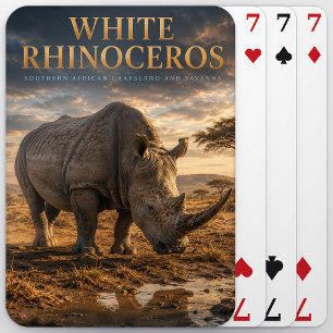Weiße Nashorn-Savanne-TIERE Spielkarten