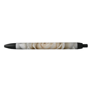 Weiße nasse Rose nahes Design Kugelschreiber