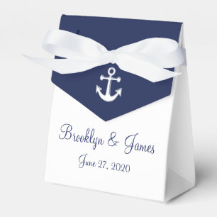 Weiße Navy Blue Nautic Gastgeschenk Hochzeit Boxen Geschenkschachtel