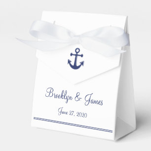 Weiße Navy Blue Nautic Gastgeschenk Hochzeit Boxen Geschenkschachtel