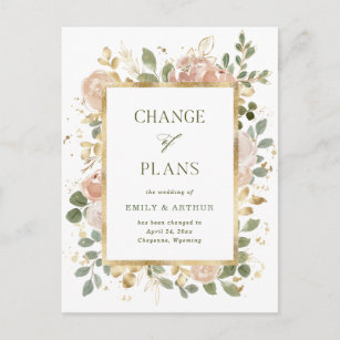 Weiße neutrale Flora   Änderung von Hochzeitplänen Postkarte
