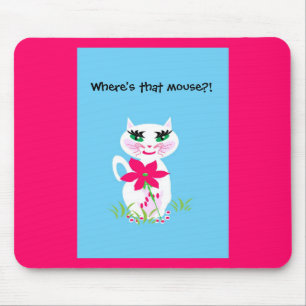Weiße niedliche der Kitty-Katze der Kinder Mousepad
