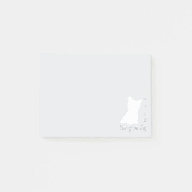 Weiße Niedliche Hündin Chinesisch Neujahr 2018 wäh Post-it Klebezettel (Vorderseite)