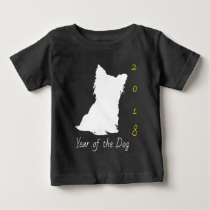 Weiße Niedliche Hündin Chinesisches Neujahr 2018 B Baby T-shirt