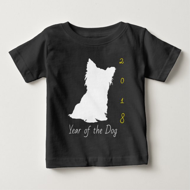 Weiße Niedliche Hündin Chinesisches Neujahr 2018 B Baby T-shirt (Vorderseite)