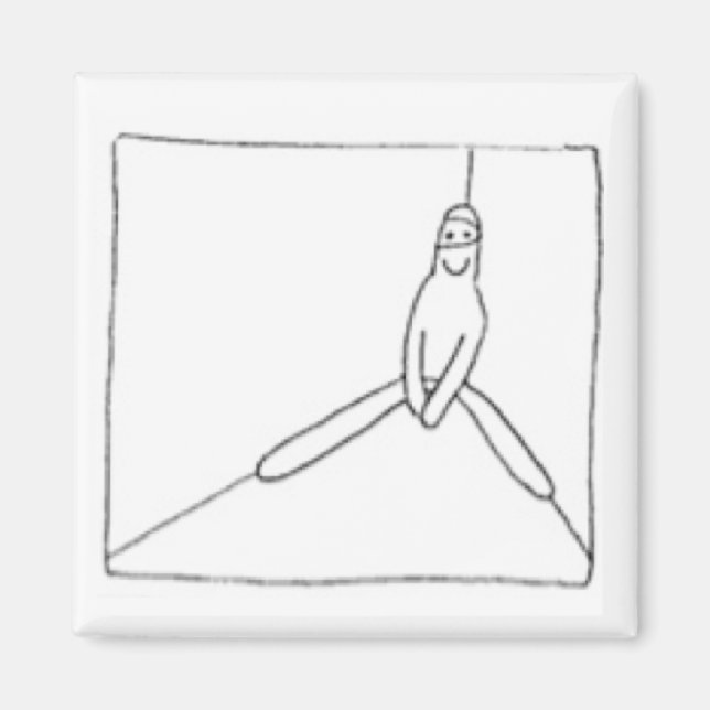 Weiße Ninja befindet sich in einer Ecke Magnet (Vorne)