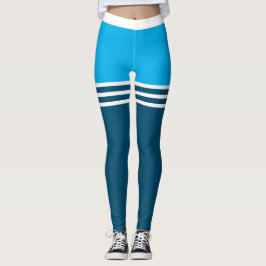 Weiße Oberschenkelstreifen auf BLAU Leggings