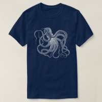Weiße Oktopus-Vintage-Illustration