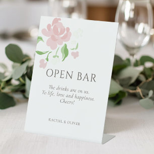 Weiße Open Bar Hochzeit Tischplatte Sockel Schil Sockelschild