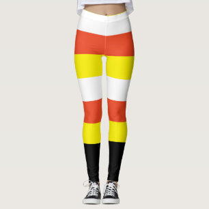 Weiße Orange Gelbe und Schwarze Candy Corn Hallowe Leggings
