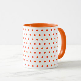 Weiße Orange Polka Dots Sauber einfache Minimal Tasse