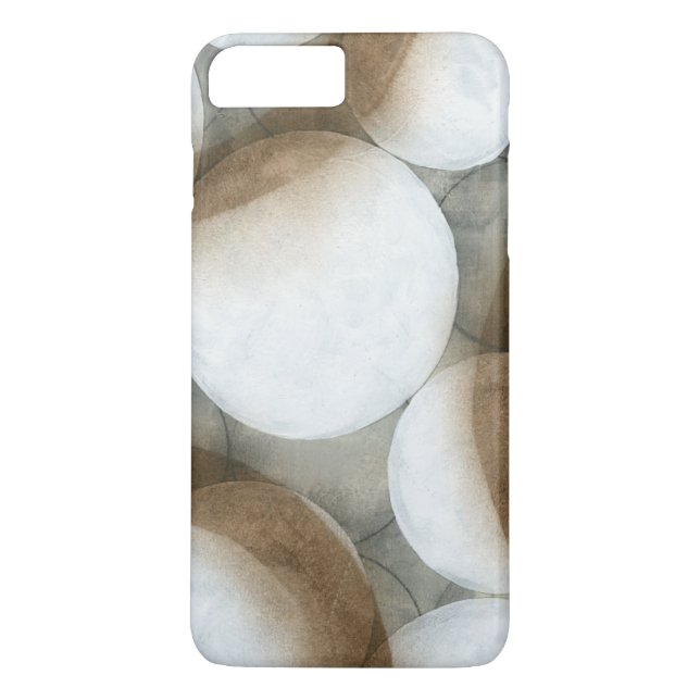 Weiße Orbs und braune Kreise Case-Mate iPhone Hülle (Rückseite)