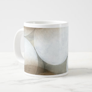 Weiße Orbs und braune Kreise Jumbo-Tasse