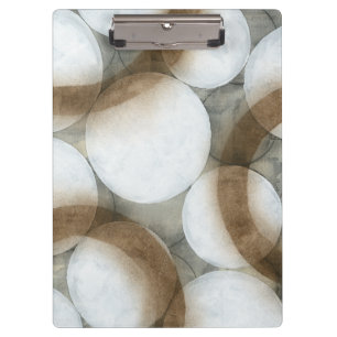 Weiße Orbs und braune Kreise Klemmbrett