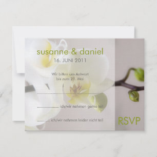 Weiße Orchidee • Antwortkarte zur Hochzeit Einladung