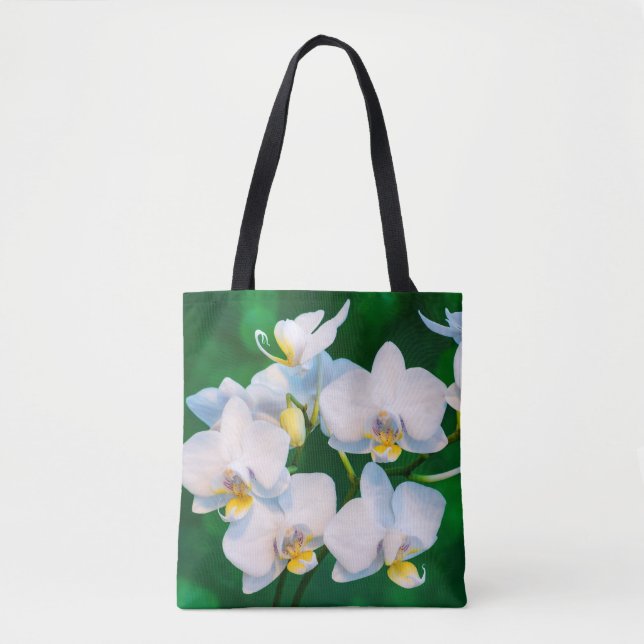 Weiße Orchidee auf Grün (Vorderseite)