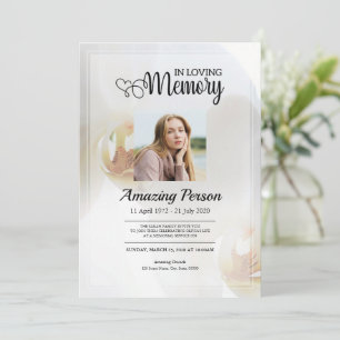 Weiße Orchidee Beerdigung Reihenfolge des Dienstes Einladung