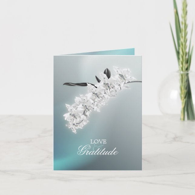 Weiße Orchidee - danke Fotoanmerkungskarte (Vorderseite)