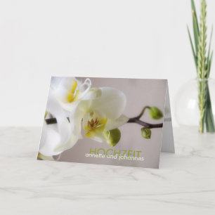 Weiße Orchidee Hochzeits-Einladung Karte