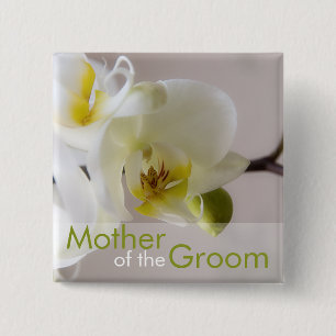 Weiße Orchidee • Hochzeits-Knopf Button