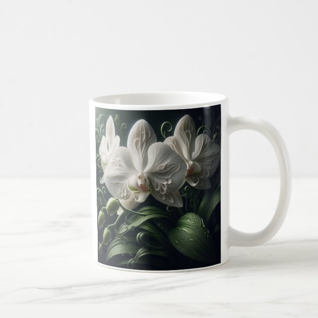 Weiße Orchidee Kaffeetasse (Rechts)