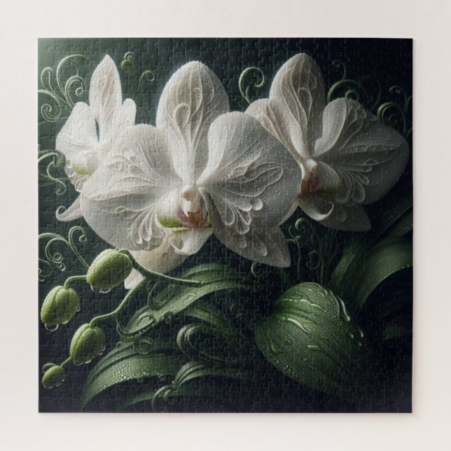 Weiße Orchidee Puzzle (Vertikal)
