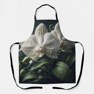 Weiße Orchidee Schürze