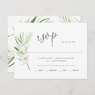 Weiße Orchidee UAWG einer Hochzeitkarte RSVP Karte