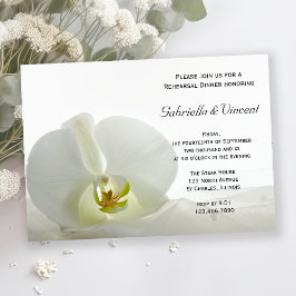 Weiße Orchidee und Schleier Hochzeit Probe Dinner Einladung