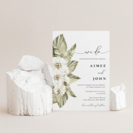 Weiße Orchidee wir machen Einladung Hochzeit