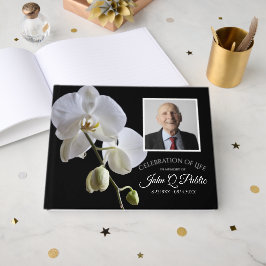 Weiße Orchidee zur Schwarzen Feier zum Gedenken an Gästebuch