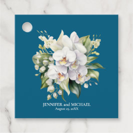 Weiße Orchideen Blume Blumenhochzeit Geschenkanhänger