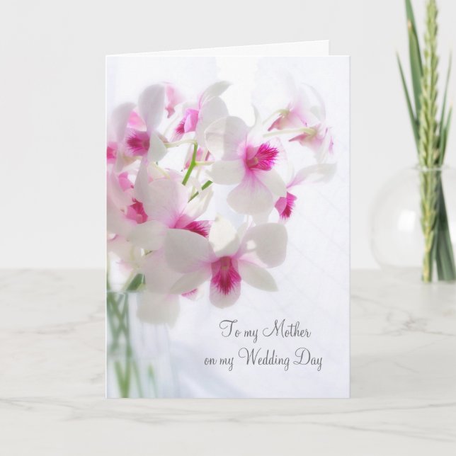 Weiße Orchideen Danke Mutter für meine Hochzeit (Vorderseite)