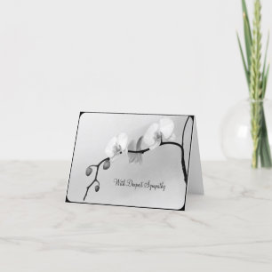 Weiße Orchideen für Tod der Mutter - Karte