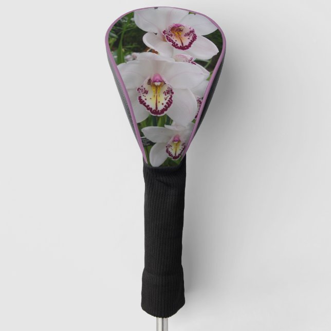 Weiße Orchideen Schöne tropische Blume Golf Headcover (Vorderseite)