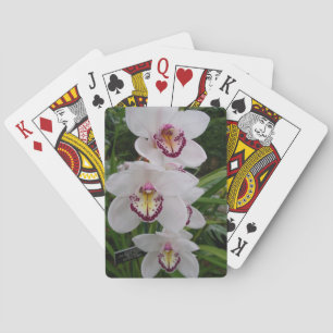 Weiße Orchideen Schöne tropische Blume Spielkarten