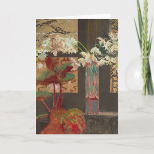 Weiße Orchideen und eine Peonie   Leon Wyczółkowsk Karte