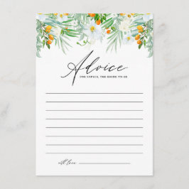 Weiße Orchideen und tropisches Brautparty Kumquats Hinweiskarte