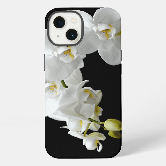 Weiße Orchideenblüte iPhone Hülle (Rückseite)