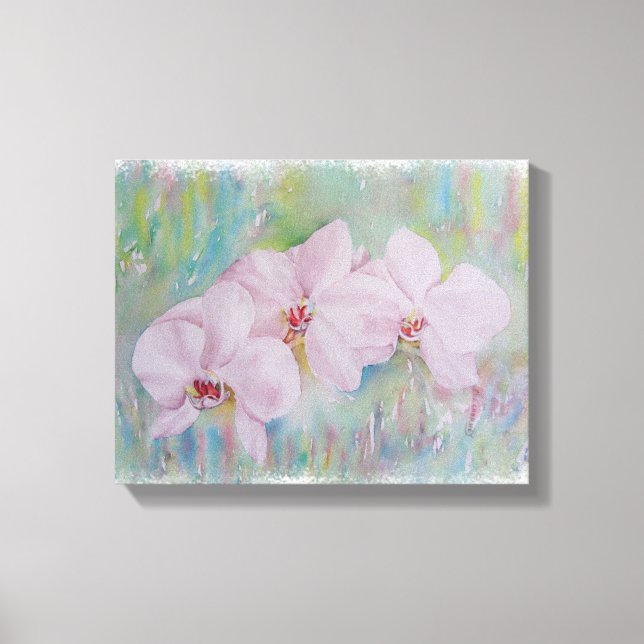 WEISSE ORCHIDEN WRAPPED CANVAS MALERIEREN LEINWANDDRUCK (Vorderseite)