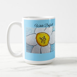 Weiße Osterglocke Babyblau Kaffeetasse