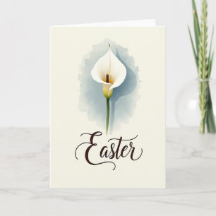 Weiße Osterkarte mit Blüten Karte