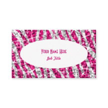 Weiße ovale Visitenkarte des Glitzzebra-Rosas