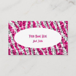 Weiße ovale Visitenkarte des Glitzzebra-Rosas