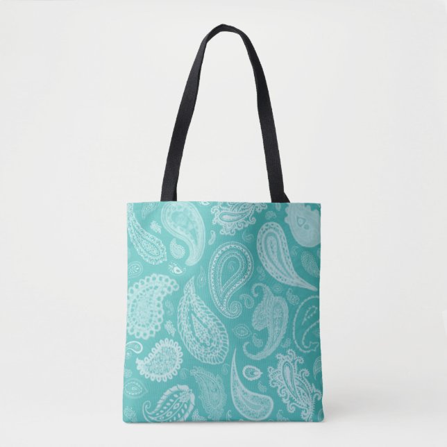 Weiße Paisley-Designer-Taschen-Tasche durch Julie (Vorderseite)