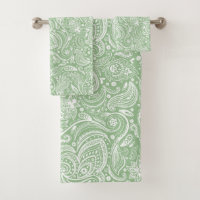 Weiße Paisley-Muster auf weißem Hintergrund