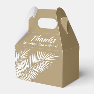 Weiße Palmen auf den Gastgeschenk-Boxen für Gold G Geschenkschachtel