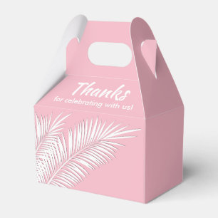 Weiße Palmen auf rosa Gable-Gastgeschenk-Boxen Geschenkschachtel