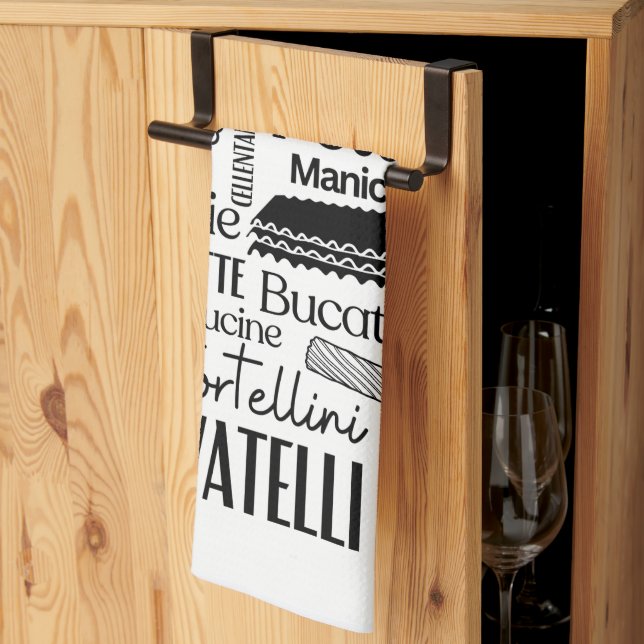 Weiße Pasta  Geschirrtuch (Drittel gefaltet)