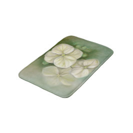 Weiße Pastelle Hydrangea Blütencreme Badematte